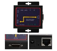 Lazmin Convertidor de 1 Puerto Ethernet RJ45 a RS232, RJ45 a RS232 Single Serial Server Plug-in Convertidor RS-232/485/422 a/IP(Enchufe de la UE)