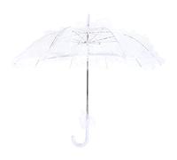 Lazmin Paraguas de sombrilla de algodón de encaje nupcial, uso de fotografía de decoración de fiesta de boda para mujer de encaje de dama(Blanco)