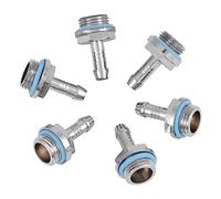 Lazmin Refrigeración por Agua de PC, Tubo de Conector de Ajuste de Espiga de Rosca G1 / 4 de Ajuste Doble de 6 PCS para de refrigeración por Agua de computadora (7.2mm)