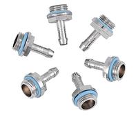 Lazmin Refrigeración por Agua de PC, Tubo de Conector de Ajuste de Espiga de Rosca G1 / 4 de Ajuste Doble de 6 PCS para de refrigeración por Agua de computadora (11mm)