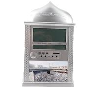 Lazmin Reloj de oración, oración Musulmana islámica Oración Azan Athan Reloj Despertador de Pared de Plata con bolígrafo