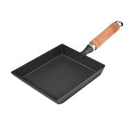 Lazmin Sartén de tortilla antiadherente japonesa, no espesar plancha de revestimiento Sartén cuadrada portátil Huevo escalfado Cocina pequeña