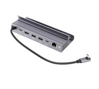 Lazmin112 6 En 1 USB C Hub, Estación de Acoplamiento USB C, Salida 4K 120 Hz, Rj45 1000 Mbps, 100W Carga Rápida, USB 3.0, Hdmi, Tipo C, Plug and Play, Carcasa De Aleación Aluminio