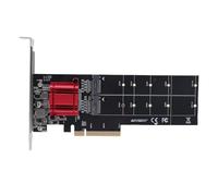 Lazmin112 Adaptador PCIe NVMe Dual SSD NVMe M.2 Dual a Tarjeta de Expansión PCIe 3.1 X4 con Chipset ASMedia ASM1812 para PC de Escritorio Compatible con SSD 2230 2242 2260 2280 22110