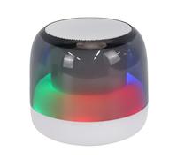Lazmin112 Altavoz Bluetooth, Altavoz Inalámbrico Portátil con Sonido Estéreo Fuerte de 5 W y Luces RGB, Bluetooth 5.3, Emparejamiento, Soporte de Unidad Flash USB, para Fiesta en Casa Al (White)
