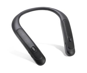 Lazmin112 Altavoz Bluetooth con Banda para el Cuello, Altavoz inalámbrico portátil, 12H de reproducción, Sonido estéreo 3D, micrófono Integrado, IPX4, 90g, Peso Ligero, ergonómico
