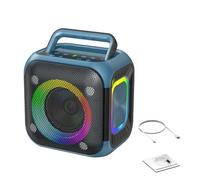 Lazmin112 Altavoz Bluetooth Portátil, Altavoz Inalámbrico de Alta Potencia de 30 W con Luces RGB y Graves Potentes, Batería de 6000 MAh con 24 Horas de Reproducción, Conexión Rápida BT (Blue)