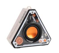 Lazmin112 Altavoz Bluetooth Portátil, Sonido Envolvente 360 con Unidad de 52 Mm, Conexión Rápida Estable Bluetooth 5.3, Batería de 400 MAh, Luces LED de Colores, para Fiestas en Casa (Beige)