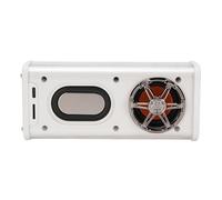 Lazmin112 Altavoz de Reloj de Pantalla Grande, Altavoz Inalámbrico Bluetooth 5.3 con Pantalla de Temperatura del Despertador, 4 Horas de Reproducción, Alcance de 10 M, Salida de 5 W, para (White)