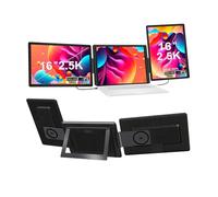 Lazmin112 Ampliador De Pantalla para Portátil, Monitor Portátil Triple De 16 Pulgadas para Portátiles De 12 A 18,5 Pulgadas, Pantalla IPS De 2,5K, con Puerto HDMI Tipo C, Plug Play