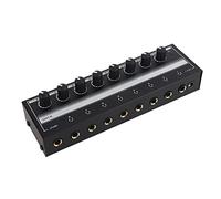 Lazmin112 Amplificador de Auriculares de 8 Canales, Amplificador Estéreo de Metal Portátil de 65-80 Ohmios y 19,0 Oz para Estudio y Escenario, Entrada de de 1 a 8 Canales y 1 Salida