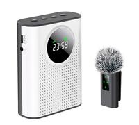 Lazmin112 Amplificador de Voz Inalámbrico, Altavoz Portátil con Micrófono Lavalier Magnético, Reducción de Ruido del Procesador de Señal Digital, Pantalla LED, BT 5.2