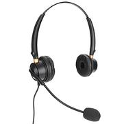 Lazmin112 Auriculares de Oficina Binaurales Profesionales Ajuste Cómodo y Duradero para Reuniones de Negocios Teletrabajo con Micrófono