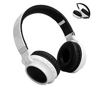 Lazmin112 Auriculares Inalámbricos para Juegos, BT 5.0, con Esponja de Memoria Resistente, Bocina de Ndfeb 40mm, Modo FM con Interruptor Una Tecla, para Portátiles, Móviles y Mac