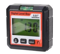 Lazmin112 Buscador de ángulo Digital, Caja de Nivel Versátil, Medidor de ángulo con Base Magnética para Carpintería, Reparación de Automóviles, Material ABS (naranja blanco)