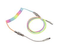 Lazmin112 Cable de Teclado en Espiral, Cable de Espacio de Teclado Mecánico Tipo C, Línea de Resorte Personalizada Luminosa RGB Color Degradado, para Mecálico Juegos (Tipo 3)
