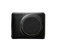 Lazmin112 Caja de Cámara de Cuero Vintage, Bolsa de Cámara de Cuero de Cuerpo Completo Portátil con Correa para Hombro para la Cámara ZV1F/ ZV1M2 (Black)