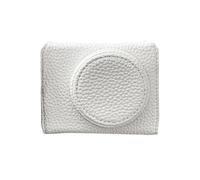 Lazmin112 Caja de Cámara de Cuero Vintage, Bolsa de Cámara de Cuero de Cuerpo Completo Portátil con Correa para Hombro para la Cámara ZV1F/ ZV1M2 (White)