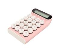 Lazmin112 Calculadora Interruptor Mecánico, Pantalla LCD de 10 Dígitos Calculadora de Interruptor de 20 Teclas, Calculadora Botón Grande Desmontable de Apagado Inteligente con Teclas Retro (Rosa)