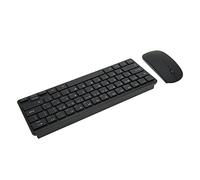 Lazmin112 Combo de Ratón y Teclado Inalámbrico 2,4G, Teclado Ergonómico de 64 Teclas con Ratón USB Ajustable de 3 dpi, Botones Silenciosos, para Escritorio, PC, Tabletas