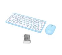Lazmin112 Combo de Teclado y Mouse Inalámbricos, Teclado Inalámbrico Delgado de 2.4 GHz con ángulo de Inclinación Ergonómico y Diseño a Prueba de Salpicaduras, Mouse Silencioso de 78