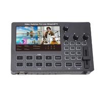 Lazmin112 Conmutador de Vídeo con Interfaz Multimedia HD, Conmutador de Transmisión en de 4 Canales con Pantalla de 5 Pulgadas y Vista Múltiple en Tiempo Real, para Transmisión (Enchufe de la UE)