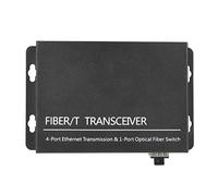Lazmin112 Convertidor de Medios de Fibra Gigabit SFP, Switch de Fibra Ethernet con Puerto RJ45, 1 Puerto Óptico 100Mbps, 4 Puertos Eléctricos 10/100Mbps, Transmisión hasta 120km, con