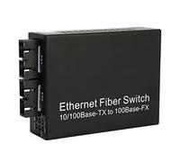 Lazmin112 Convertidor de Medios de Fibra, Puerto SC Monomodo de Fibra Dual, 100Mbps hasta 25km, Indicadores LED, Compatible con IEEE 802.3, para Extensión de Fibra de Larga Distancia