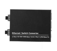 Lazmin112 Convertidor de Medios de Fibra SFP a RJ45, Convertidor de Medios Ethernet de Fibra 1.25G con 2 Puertos SFP, Compatible con Conexión Ethernet Base T de 10Mbps 100Mbps 1000Mbps
