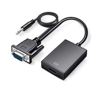 Lazmin112 Convertidor de VGA a HDMI, Convertidor de Video de Sonido VGA Full HD de 1080p, Adaptador VGA de Fuente de Alimentación USB con Cable de Sonido de 3,5 Mm para PC Monitor de TV