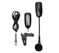 Lazmin112 de Micrófono Inalámbrico para Saxofón, Micrófono Inalámbrico 2.4G con Pastilla Direccional de 360° para Flauta de Trompeta, Batería Recargable Incorporada y Carga Tipo C