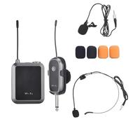 Lazmin112 de Micrófono Inalámbrico UHF, 32 Canales, Alcance de 165 Pies, Juego de Micrófono Lavalier con Pantalla LCD, Control de Volumen, para Enseñanza, Conferencias, Karaoke, Actuación