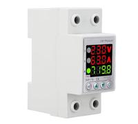 Lazmin112 Dispositivo de Protección de Voltaje Ajustable, 3 Valores Medidos Muestran Protección contra el Voltaje de la PC de Retardante de Llama AC230V 0-9999 KWH Rango para la Oficina Escolar en