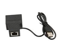 Lazmin112 Divisor Ethernet de 100 Mbps, Puerto Dual para Compartir Internet, Alimentado por USB, para Conmutador de PC Portátil, con Adaptador LAN con Cable RJ45