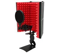 Lazmin112 Escudo de Aislamiento de Micrófono, Cubierta Insonorizada Antirruido Plegable de Tres Puertas, con Soporte de Escritorio, para Estudio de Ancla/grabación/Radio/radiodifusión