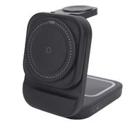 Lazmin112 Estación de Carga 3 en 1, Soporte de Carga inalámbrica Plegable para múltiples Dispositivos, para teléfonos iOS y Android, Relojes, Auriculares, con luz Nocturna Ambiental
