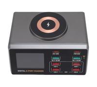 Lazmin112 Estación de Carga Rápida USB para Múltiples Dispositivos, Bloque de Cargador de Escritorio PD 100W 8 Puertos, Compatible con el Control de la Aplicación, Compatible con Teléfono (Enchufe