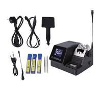 Lazmin112 Estación de Soldadura, Pantalla LCD Digital de 120 W, Control de Temperatura PID de Calentamiento Rápido con Cable de Conexión a Tierra, Antiestático, Reposo Automático, para (Enchufe de