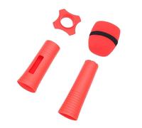 Lazmin112 Funda de Silicona para de Micrófono Inalámbrico, Cubierta Antideslizante para Micrófono con Parabrisas y Anillo Protector para KTV Home Karaoke Stage Party TV Show (Rojo)