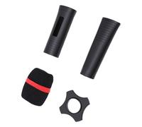 Lazmin112 Funda de Silicona para de Micrófono Inalámbrico, Cubierta Antideslizante para Micrófono con Parabrisas y Anillo Protector para KTV Home Karaoke Stage Party TV Show (Black)