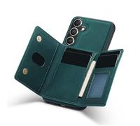 Lazmin112 Funda Magnética para Teléfono, Tarjetero Desmontable con Función de Soporte, Diseño de 3 Pliegues para Múltiples Tarjetas y Efectivo, para S24 (S24 Más)