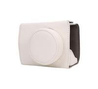 Lazmin112 Funda para Cámara, Funda Protectora de Cuero PU con Correa para el Hombro Ajustable y Parte Frontal Desmontable, para Cámara V1 (White)