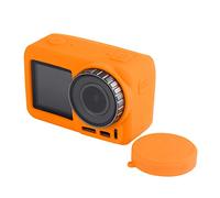 Lazmin112 Funda Protectora de Silicona para Cámara de Acción, a Prueba de Agua, a Prueba de Polvo, a de Golpes, Diseño de Orificio Preciso con Tapa de Lente, Negro, Verde, Naranja, (Orange)