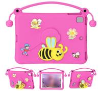 Lazmin112 Funda Protectora EVA, Funda a Prueba de Golpes 10.2 Air 3 Pro 10.5 con Soporte Incorporado, para Aprender a Ver Vídeos (Rosa roja)