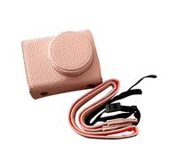 Lazmin112 Funda Protectora para Cámara, Bolsa de Transporte para Cámara Antiarañazos de Cuero PU con Forro Suave con Correa Ajustable para el Hombro y 1 Orificio de 4 Hilos, para un (Pink)