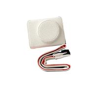 Lazmin112 Funda Protectora para Cámara, Bolsa de Transporte para Cámara Antiarañazos de Cuero PU con Forro Suave con Correa Ajustable para el Hombro y 1 Orificio de 4 Hilos, para un (White)