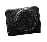 Lazmin112 Funda Protectora para Cámara, Bolso para Cámara Estilo Retro de Cuero Sintético con Empuñadura y Orificio para Rosca de Trípode para G7 X Mark II G7 X Mark III (Black)