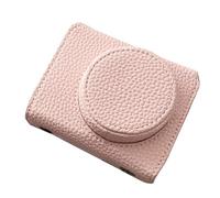 Lazmin112 Funda Protectora para Cámara, Bolso para Cámara Estilo Retro de Cuero Sintético con Empuñadura y Orificio para Rosca de Trípode para G7 X Mark II G7 X Mark III (Pink)