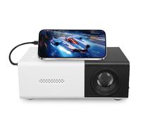 Lazmin112 HD 1080P, Mini Portátil con Corrección Trapezoidal Automática y Altavoz Incorporado, Compatible con Teléfono Inteligente, Computadora Portátil, USB (Enchufe de la UE)