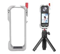 Lazmin112 Jaula de Marco de Cámara, Funda Protectora de Aleación de Aluminio para 360 X5 con Soporte de Zapata Fría y Conector de Tornillo de 1/4